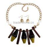 Europe and the United States Fashion Multiple Big Resin Gems Pendant Necklace thumbnail-3