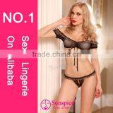 Sunspice Hot Sale Small Size Www Sexy Bra Com Transparent Sexy Mesh Lingerie Bra Matching Black Mesh T-back Sexy Lingerie thumbnail-1