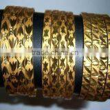Fashion Gold Plated Polki Bangles SZ XXL thumbnail-1