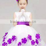 Fashion Fluffy Baby Girl Princess Tulle Party Dress With Petal Wedding Dress thumbnail-1