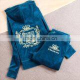 Hot Sale Fashion Popular Velvet Tracksuit Wholesale Cheap Women's Velvet Tracksuit 2017 Design Tracksuit thumbnail-2