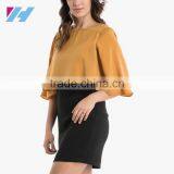 Ladies New Fashion Clothing Wholesale Casual Mustard Yellow Wrap Dress thumbnail-3