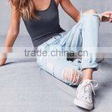 Runwaylover Custom Newest Fashion Stretch Blue Holes Denim Jeans Women Negotiate Price thumbnail-1
