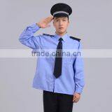 Good Quality Cheap Blue Hotel Guard Design Security Uniforms Wholesale Made in China