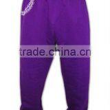 Knitted Elastic Waistband Purple Cotton Regular Fit Cheap Sport Pants thumbnail-1