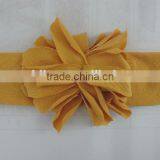 Boutique Baby Girls Fashion Capitium Bowknot Flower Light Yellow Color Cotton Neoteric thumbnail-2