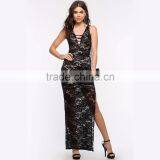 New Arrival Deep V Neck Maxi Long Dress Split Lace Sexy Dresses Women's Evening Dress for OEM 2016 thumbnail-3