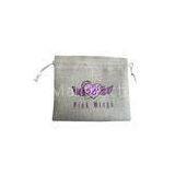 Embroidered Gray Jewelry Drawstring Pouch Durable For Wedding Favors thumbnail-1