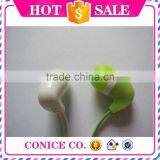 Cheap Promotion Green and White Colorful Silicone Micro Earphone With Rubber Cover thumbnail-4