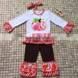 Wholesale Children's Boutique Clothing Set With Headband thumbnail-3