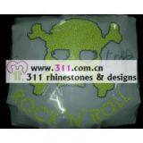 311 Skull Lumi Studs Hot-fix Heat Transfer Rhinestone Motif Design 2