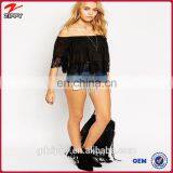 Latest Ladies Top With Off Shoulder and Lace Trim Tops thumbnail-1
