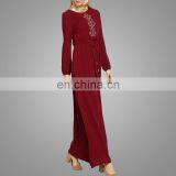 China OEM Supplier Muslim Casual Clothing Cheap Beautiful Embroidery Islamic Women Abaya Customized Turkey Dress thumbnail-4