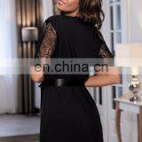 2017 Beautys Love Sexy Hot Woman Black Lace Bowknot Transparent Babydoll Sleepwear Sexy Lingerie thumbnail-2