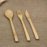 3 Pieces Wooden Cutlery for Family and Restaurant,Contains Fork ,Spoon and Knife,Made of Bamboo