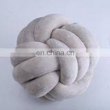 Unique Modern Polyester Crystal Velvet Chunky Knotted Ball Pillow Cushion With Core And Filling thumbnail-3