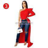 2021 Sexy One Shoulder Tube Top Elastic 100% Polyester Modal Summer Women Crop Top Fashion Clothing Women thumbnail-5