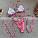 New Sexy Brazilian Snake Print Bikini Set Women Bandage Sling Thong Beach Bikini Mujer Two Piece Padded Swimsuit thumbnail-3