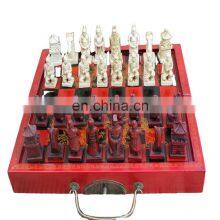 Hot Selling Chess Xi'An Terracotta Warriors And Horses Chess Pieces Wooden Desktop Chessboard Christmas Gift