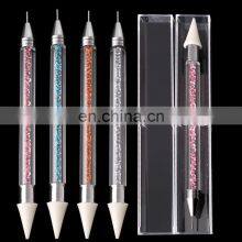 Wholesale Nail Art Dual-ended Dotting Pencil Wax Head Pick Up Rhinestone Picker Nail Art Pen thumbnail-1