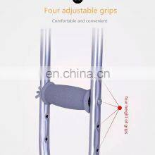 Adjustable Adult Crutch Absorber Walking Stick Armpit Underarm Aluminium Crutches for Walking thumbnail-4