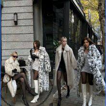 2025 Autumn Winter New Leopard Print Women’s Coat Mid-Length With Suit Collar Faux Fox Fur Overcoat thumbnail-5