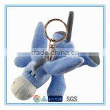 Mini 4" Blue Plush Donkey Keychain Toy thumbnail-1