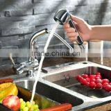 Custom Long Pull Out Handle Brass Mixer Faucets Kitchen Basin thumbnail-1