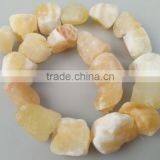 Loose Natural Tumble Soft Yellow Jade Rough Gemstone