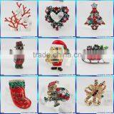 Wholesale Sapphire & Light Sapphire Crystal Rhinestone Snowflake Christmas Brooch Pins & Christmas Gift B0478 thumbnail-5