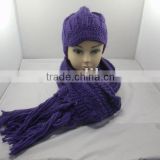 Fashion knitting hat and scarf set