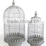 100500F S/2 Outdoor Metal Planter Wholesale Flower and Plants Pot With Metal Wire Cover