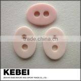 Oval Shape Resin Pearl Buttons Two Hohe Decorative Buttons With High Quality