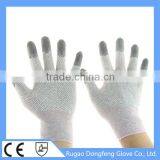 Factory Price Anti Skid Hand Glove / 13 Gauge Non-Slip Antistaitc PU Coated PVC Dotted Clean Room ESD Working Gloves thumbnail-1