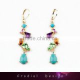 2014 Latest Design Fashion Jewelry Ladies Rhinestone Long Earrings For Bridal Party