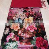 retail luxury gorgeous design high quality 100% silk cashmere attractive flower oil painting digital printed scarf