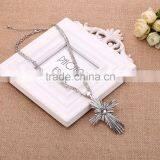 2015 Hot Sale Double Chain Crystal Cross Necklace