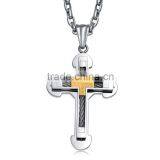 TC014 Stainless Steel Large Cross Pendant For Jesus thumbnail-1