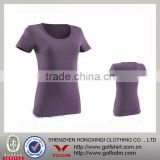 Model Cotton Blend Soft Round Neck Women T Shirts Purple color