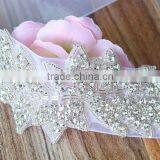 Wholesale Beaded Embroidery Rhinestone Sash Bridal Crystal Jewelry Appliques thumbnail-4