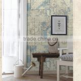 Chinese silk wallpaper world map vinyl wallpaper for restaurant decoration