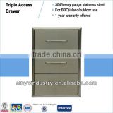 304 stainless steel triple drawer unit