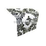 2015 New Wholesale Flocked Taffeta Wedding Table Runner