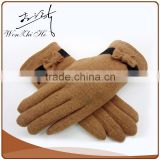 Cheap Yellow Blue Touch Screen Cashmere Wool Glove For Lady