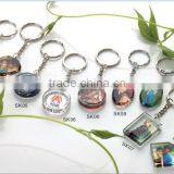 Pure Transparent Photo Crystal Glass Keychain for Giving Away Gift (R-0819)