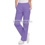 Fashion design nurse scrub pants full elastic nursing pants women solid cargo pocket stretchy waist nurse scrub pants