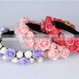 Fabric Rose Floral Crown Headband Rose Hair Accessories Hairbands
