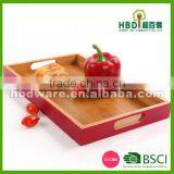 High Quality Wood Serving Tray With Color Painting for Hotel thumbnail-2