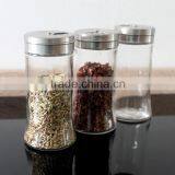 Glass Condiment Salt Holder With Stainless Steel Caps thumbnail-2