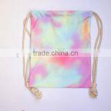 Promotional Canvas Pattern Printing Drawstring Backpack Bag thumbnail-4